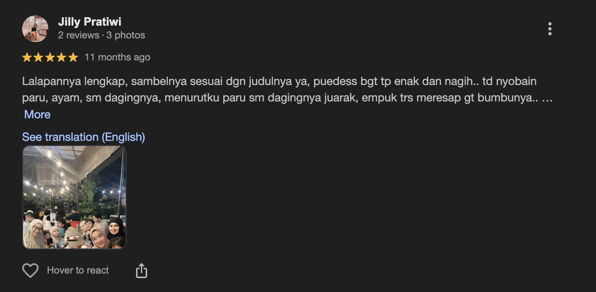 Screenshot review Google 3